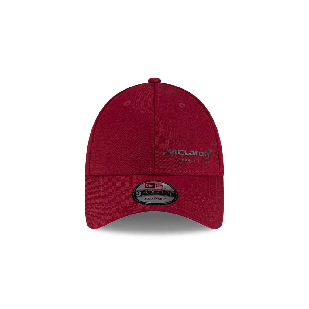 McLaren F1 Racing Hat - Essential Carmine Red 9Forty Formula 1 Snapback Cap - New Era